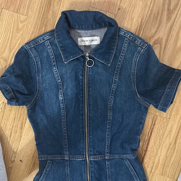 Aritzia Denim Forum Bootcut Jumpsuit - Picture 1 of 6